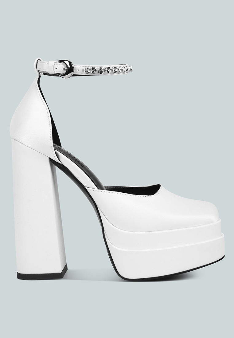 MARTINI White Sky High Platform Sandals in White#color_white