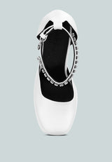 MARTINI White Sky High Platform Sandals in White#color_white