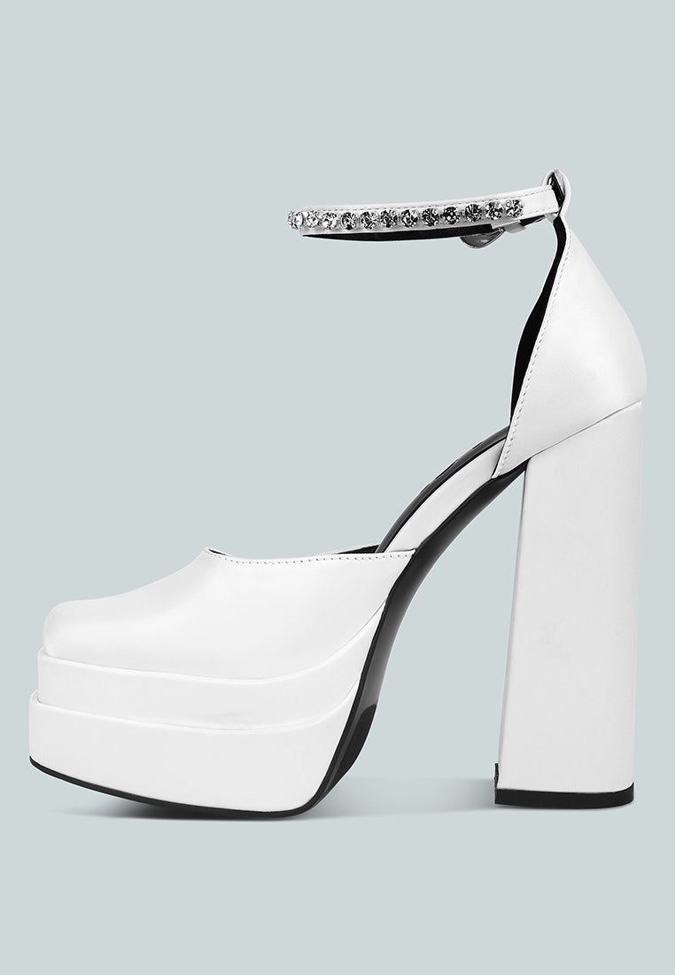 MARTINI White Sky High Platform Sandals in White#color_white