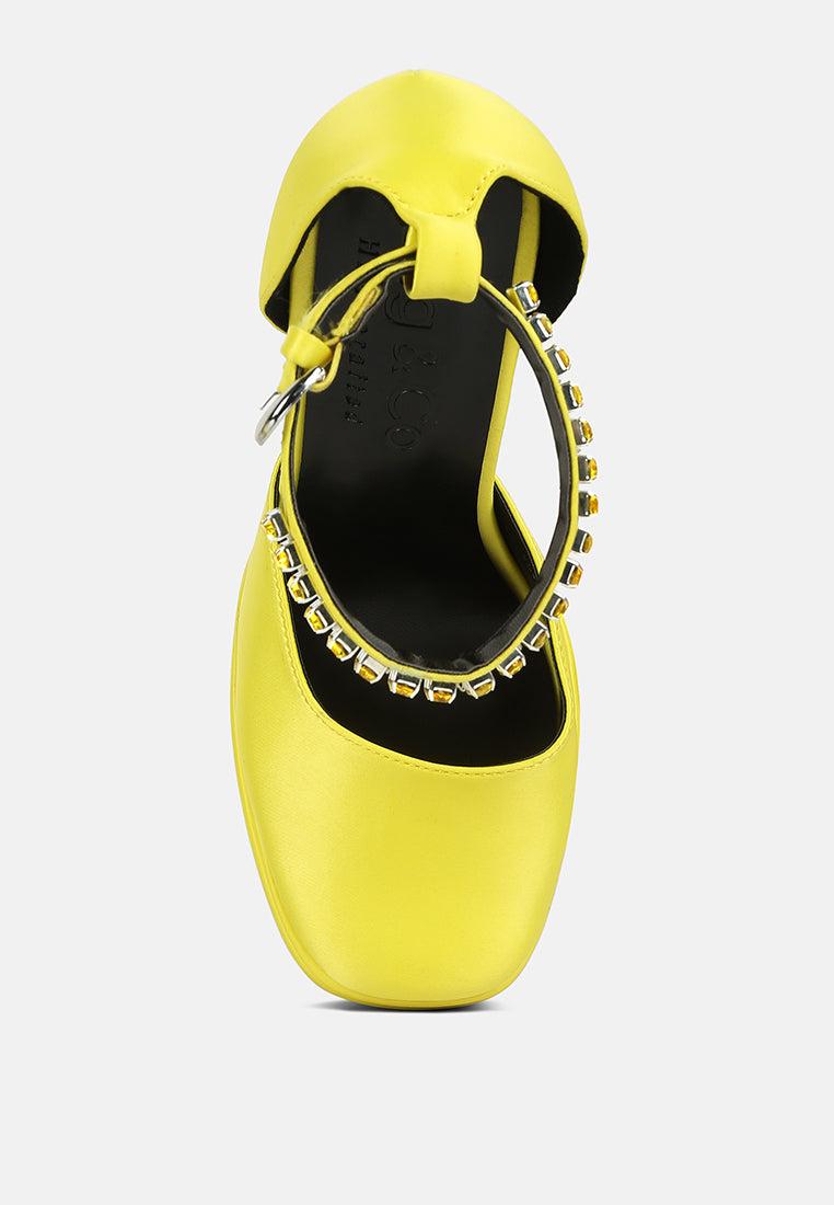 MARTINI Yellow Sky High Platform Sandals in Yellow#color_yellow