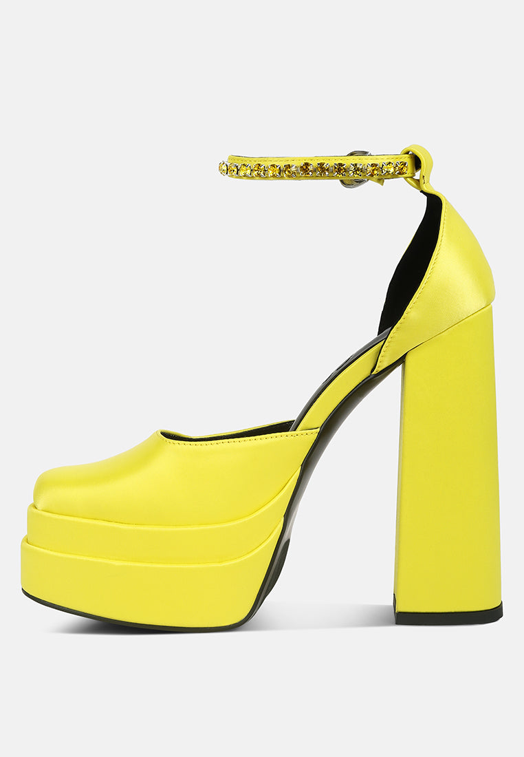 MARTINI Yellow Sky High Platform Sandals in Yellow#color_yellow