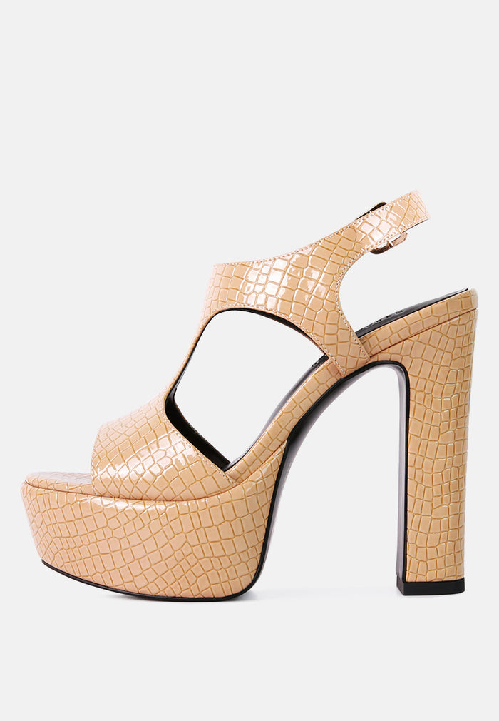 RAG & CO: CROFT Croc cheapest High Heeled Cut Out Sandals