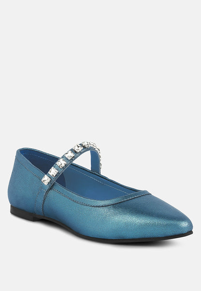 靴 Mary Jane Crystal Ribbon Satin Flats 38 P00940637.jpg