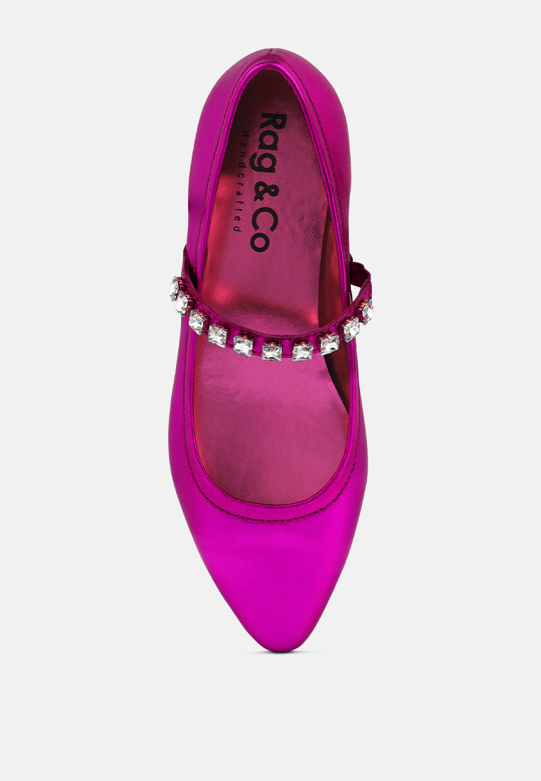 alverno fuchsia metallic leather mary jane flats_fuchsia