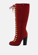sleet-slay antique red heeled calf boot_red