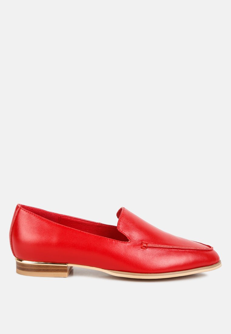 RICHELLI Metallic Sling Detail Loafers in Red#color_Red