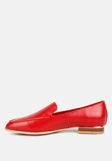 RICHELLI Metallic Sling Detail Loafers in RedRICHELLI Metallic Sling Detail Loafers in Red#color_Red