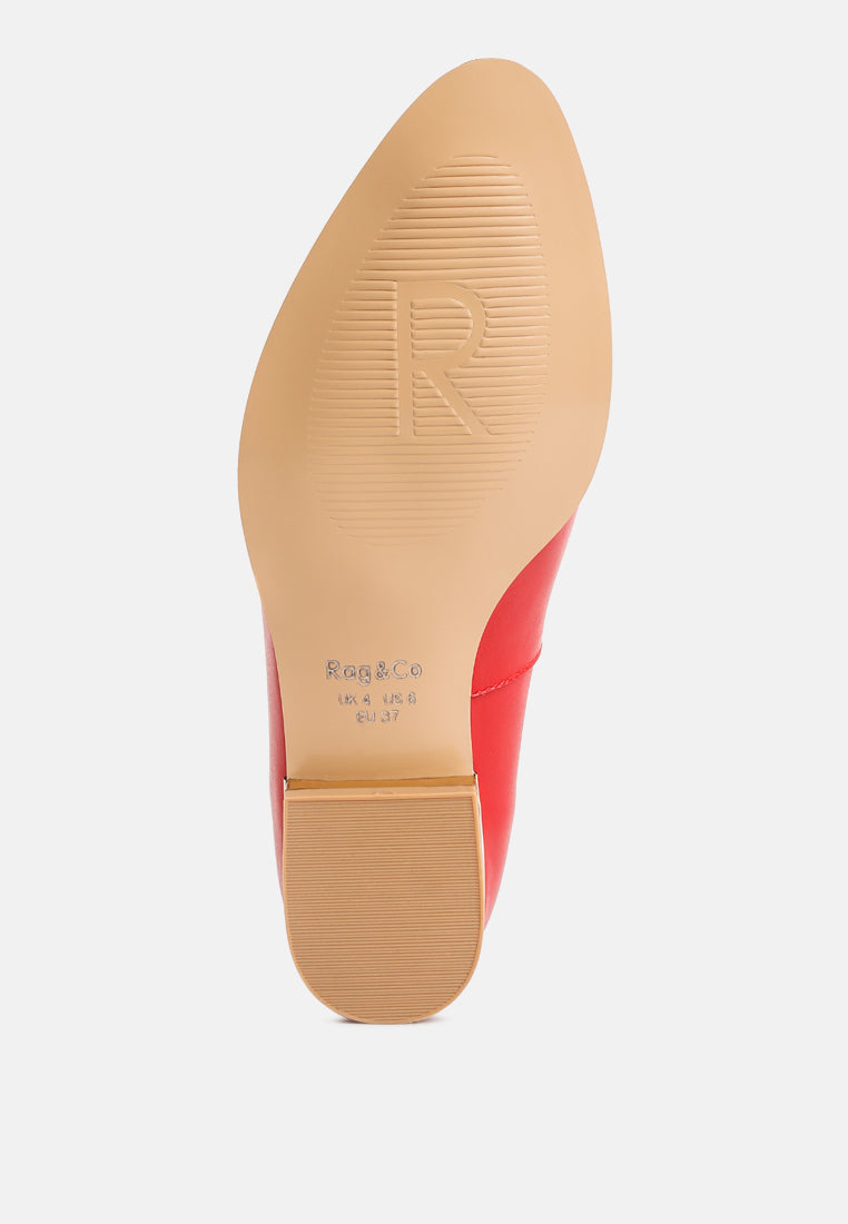 RICHELLI Metallic Sling Detail Loafers in RedRICHELLI Metallic Sling Detail Loafers in Red#color_Red