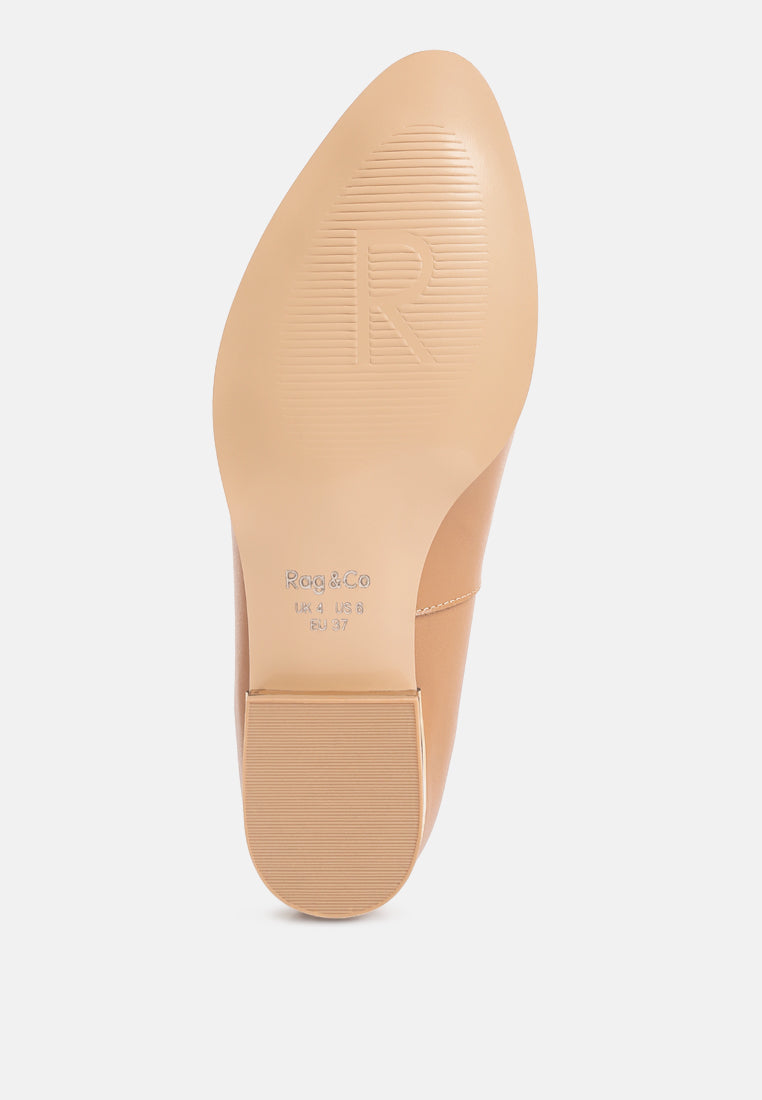 RICHELLI Metallic Sling Detail Loafers in Tan#color_Tan