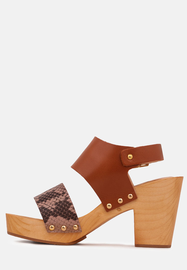 SAMARA Tan Printed Leather Strap Sandal-Tan
