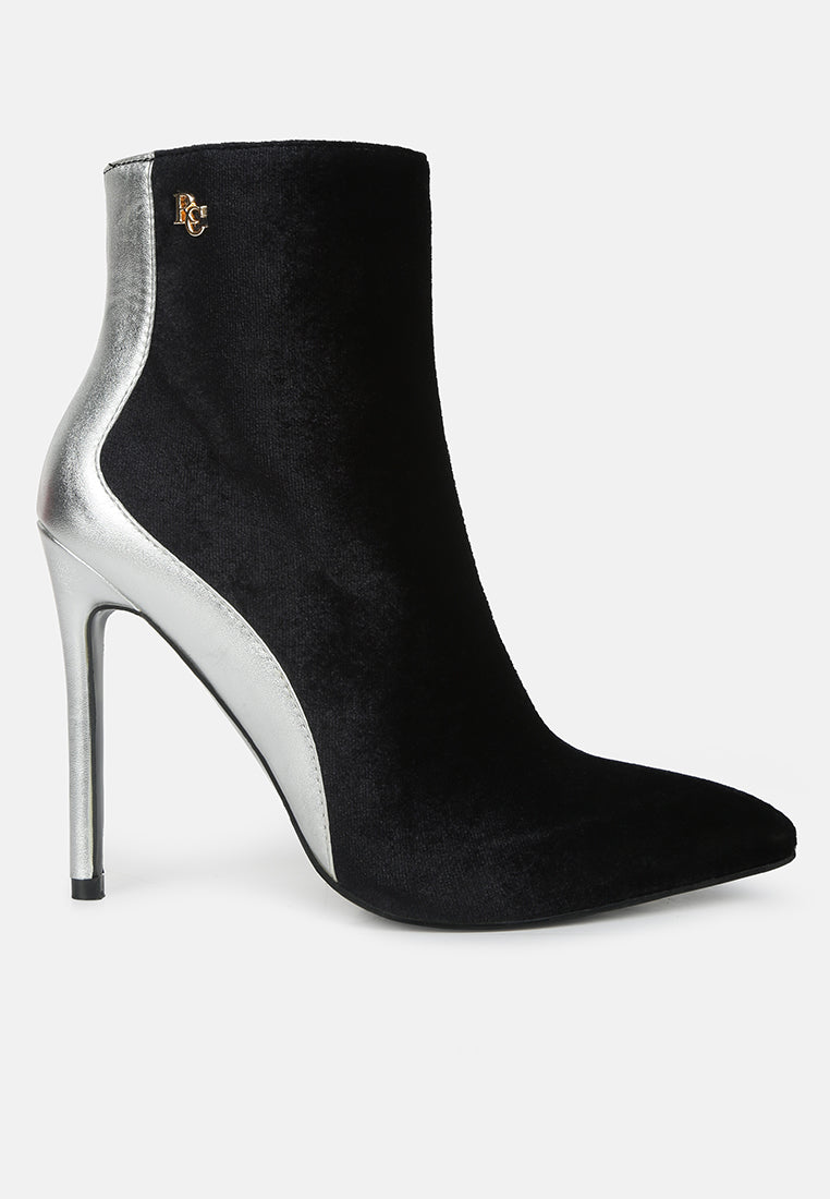 slade metallic highlight black high heeled ankle boots color black