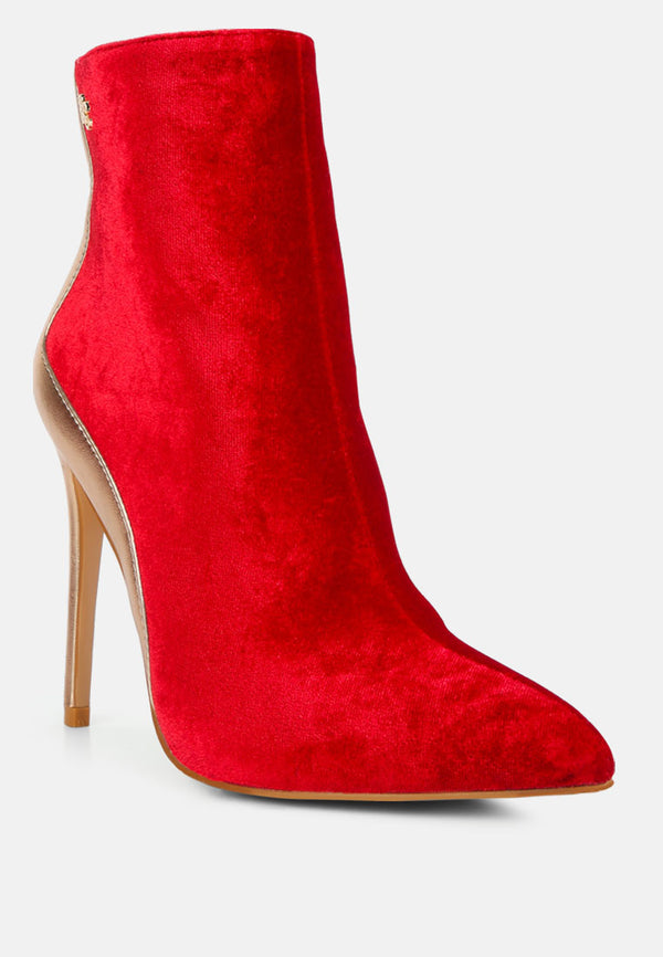 slade metallic highlight red high heeled ankle boots#color_red-gold