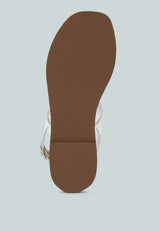 SLOANA White Strappy Flat Sandals#color_white