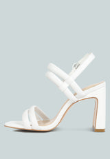 AVIANNA White Slim Block Heel Sandal#color-white