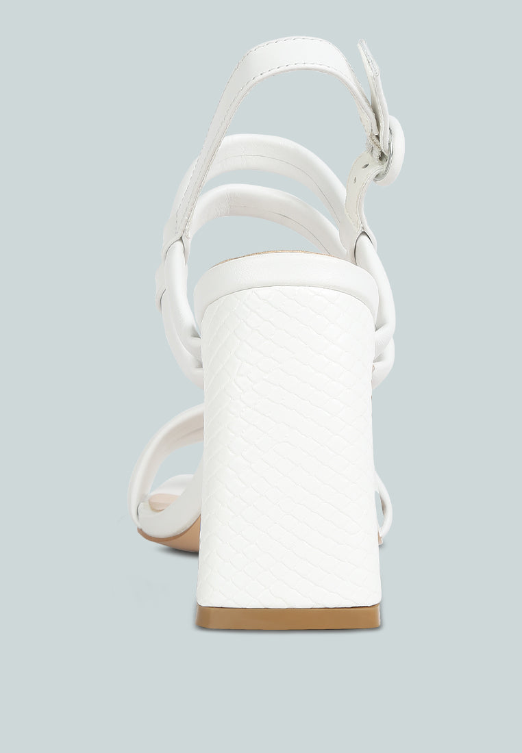 AVIANNA White Slim Block Heel Sandal#color-white