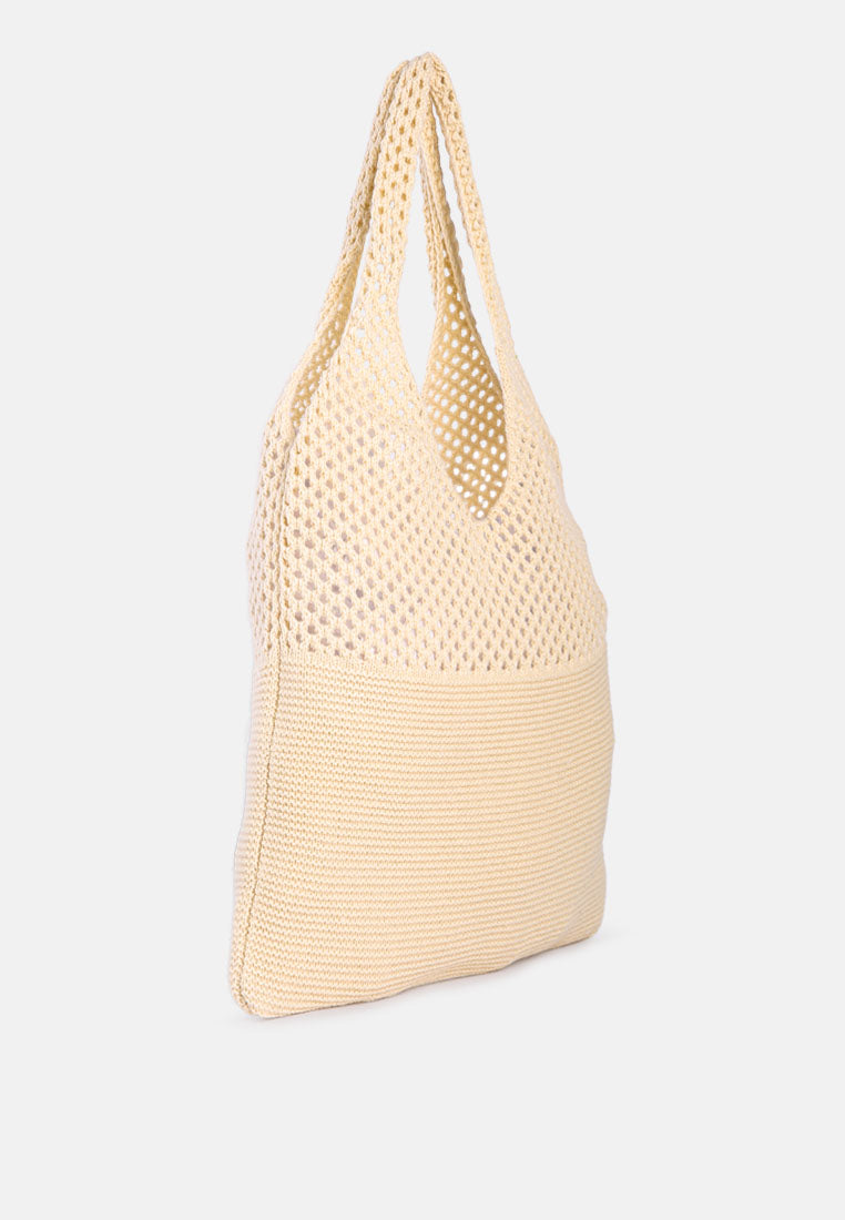 somerset knitted woollen tote bag#color_apricot