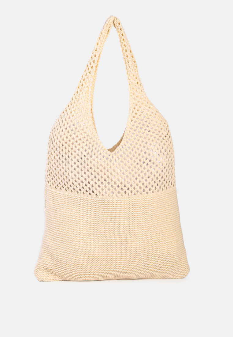 somerset knitted woollen tote bag#color_apricot