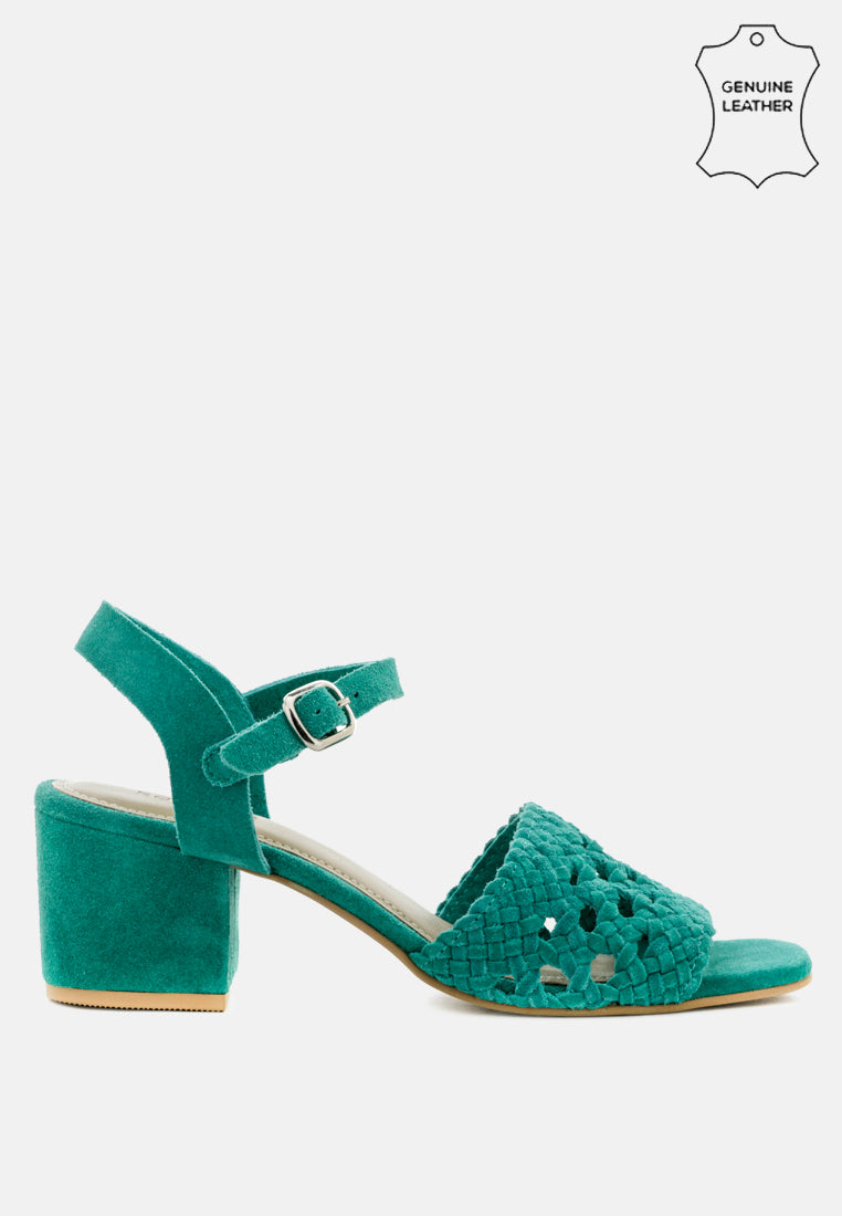 TASHA Turquoise Block Heel Sandal-Turquoise