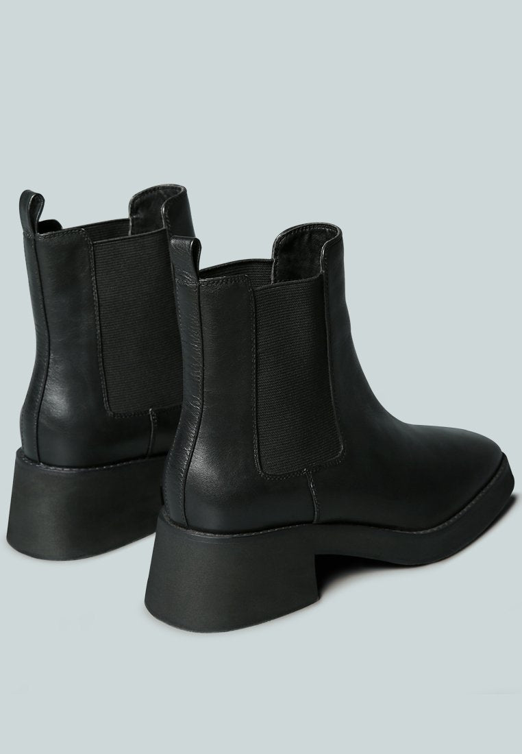 THERON Chelsea Upfront Black Boot_Black
