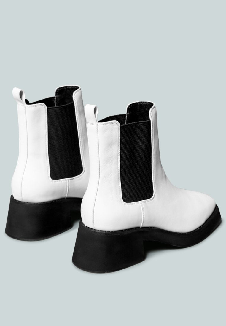 THERON Chelsea Upfront White Boot_White