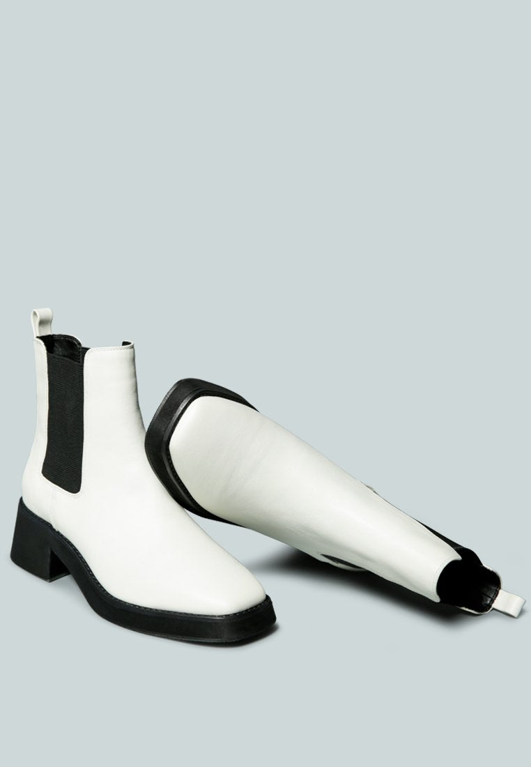 THERON Chelsea Upfront White Boot_White