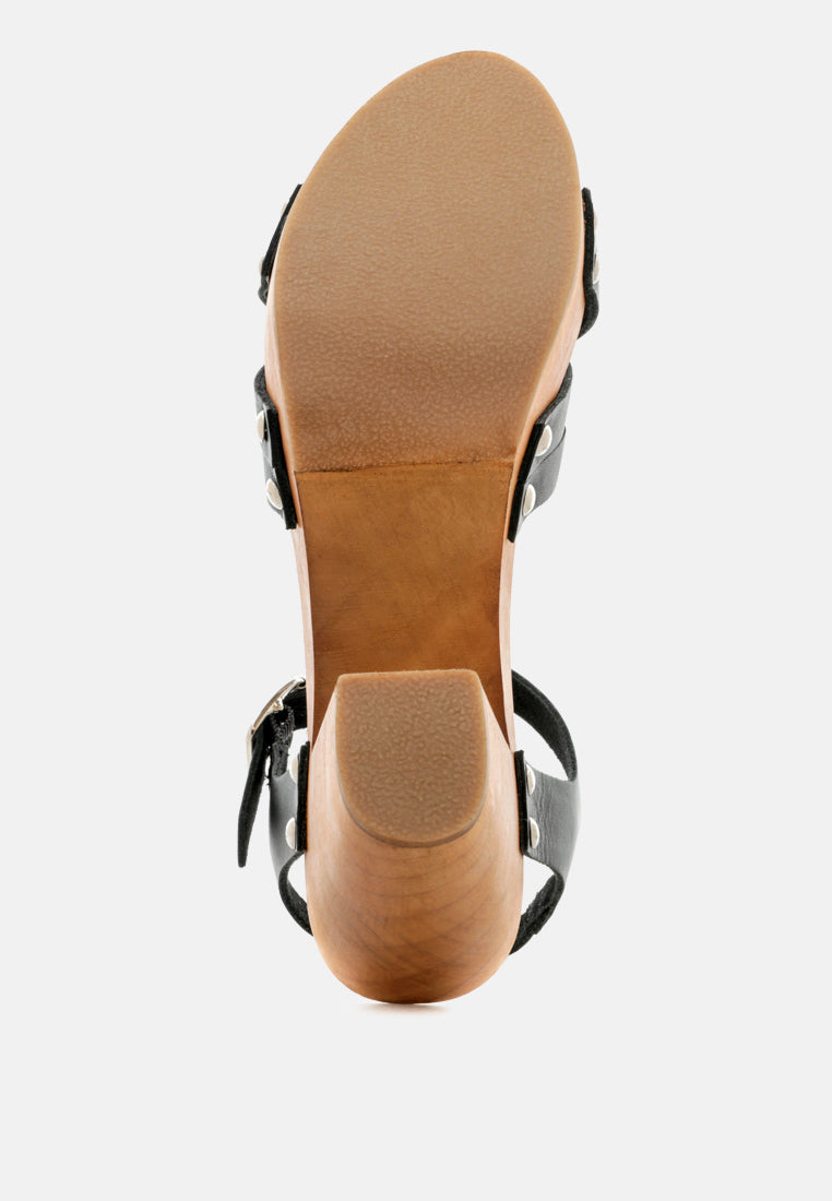 VELMA Black Ankle Strap Sandal-Black