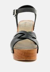 VELMA Black Ankle Strap Sandal-Black