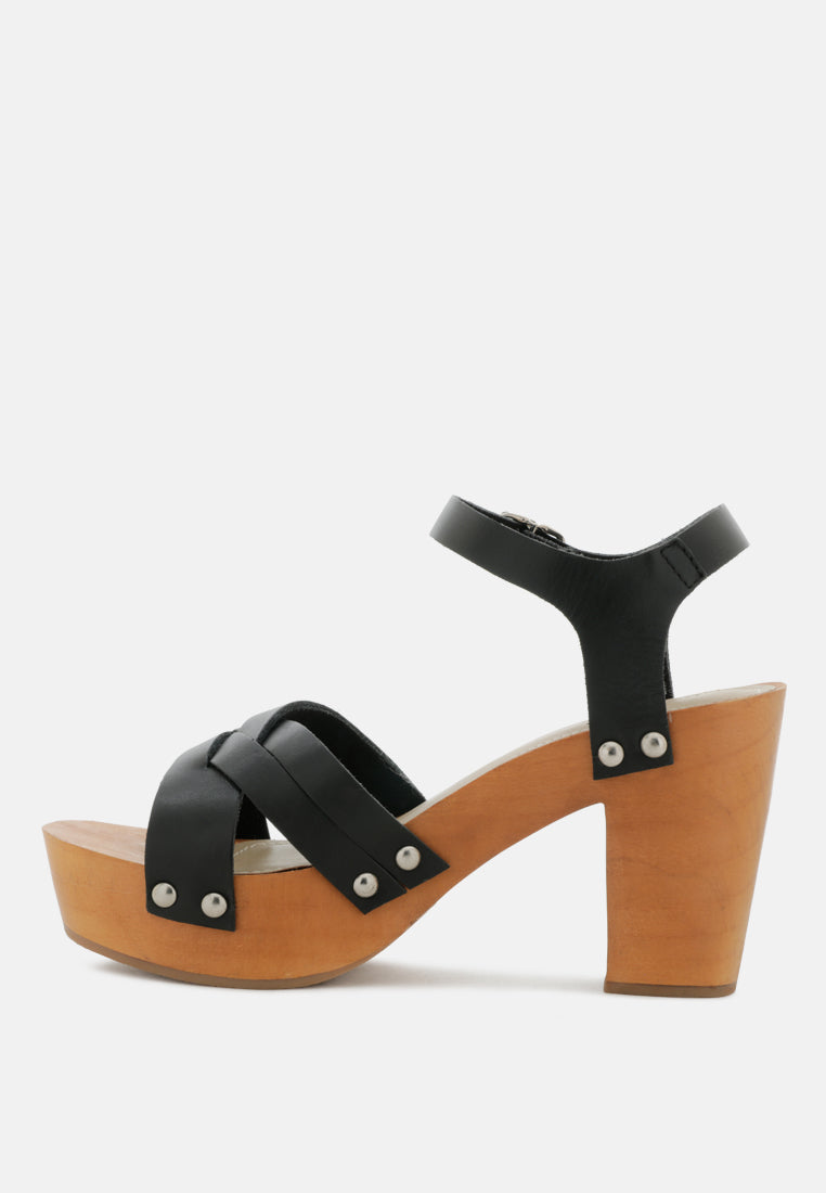 VELMA Black Ankle Strap Sandal-Black