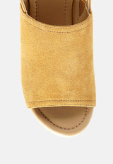 VENDELA Leather Slingback Platform Sandal in Tan-Tan
