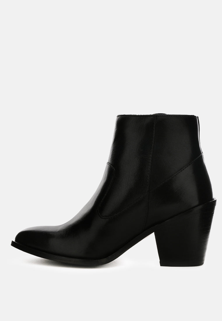 VIVIANA Black Ankle Boots with Zipper-Black