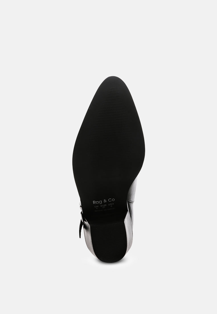 VIVIANA Black Ankle Boots with Zipper-Black