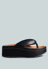 WELCH Black Thong Platform Sandals_Black