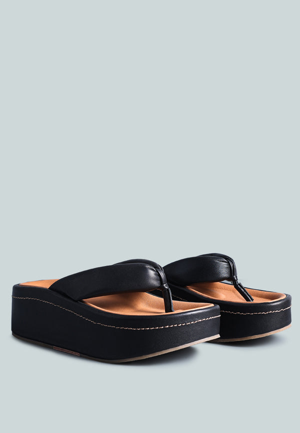 WELCH Black Thong Platform Sandals_Black