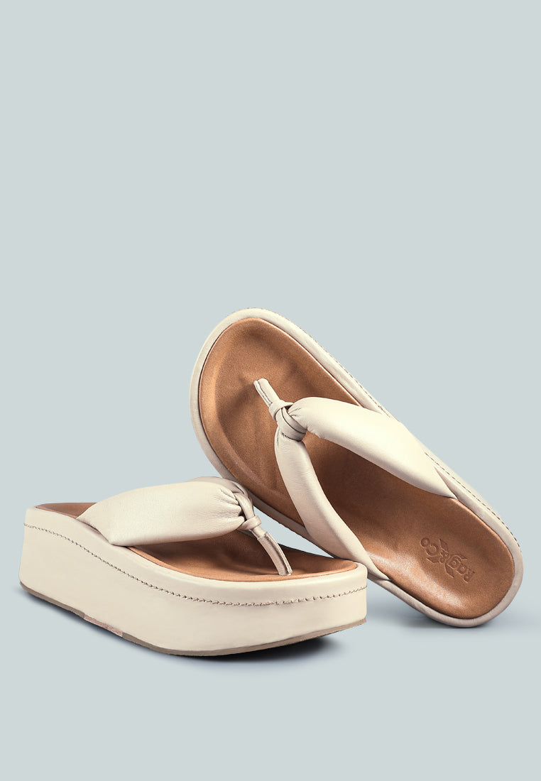 WELCH Nude Thong Platform Sandals-nude
