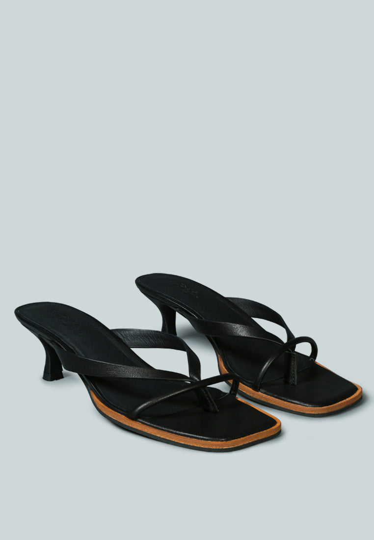 WINSLET Heeled Thong Sandal in Black#color_black