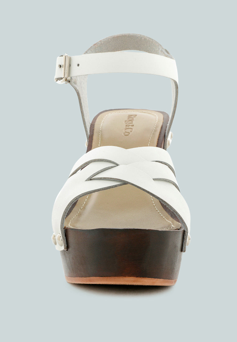 VELMA White Ankle Strap Sandal-White
