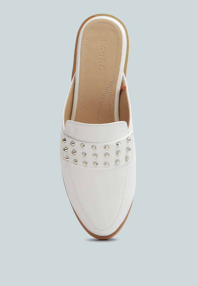 studded flat mules