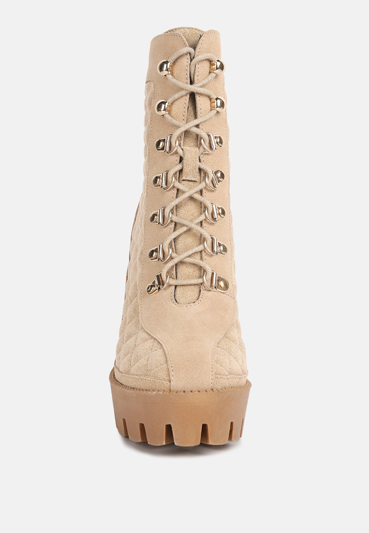 yoko beige fine suede quilted ankle boots#color_beige