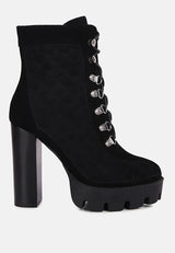 yoko black fine suede quilted ankle boots#color_black
