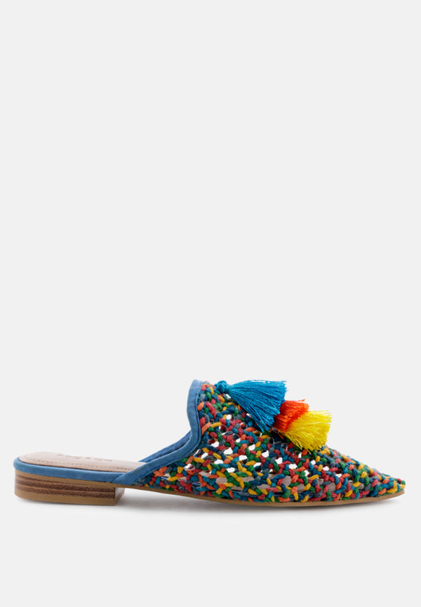 ZOOEY Colorful Woven Flat Mules-Multi