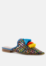 ZOOEY Colorful Woven Flat Mules-Multi