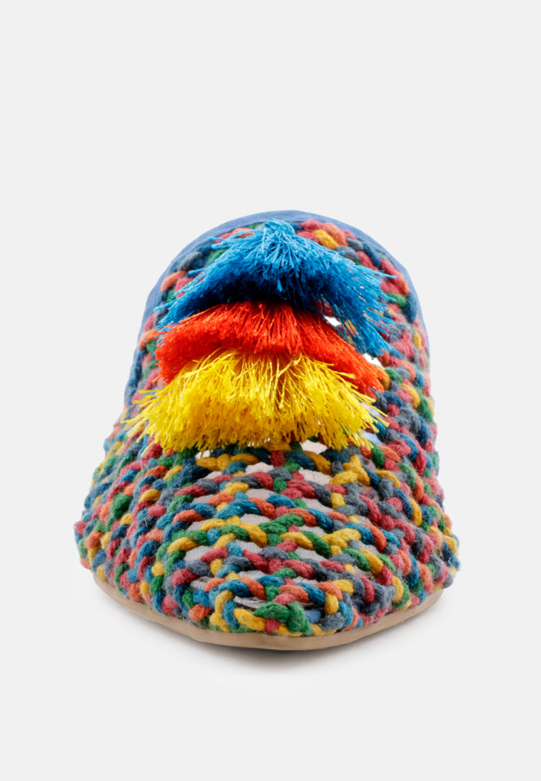 ZOOEY Colorful Woven Flat Mules-Multi