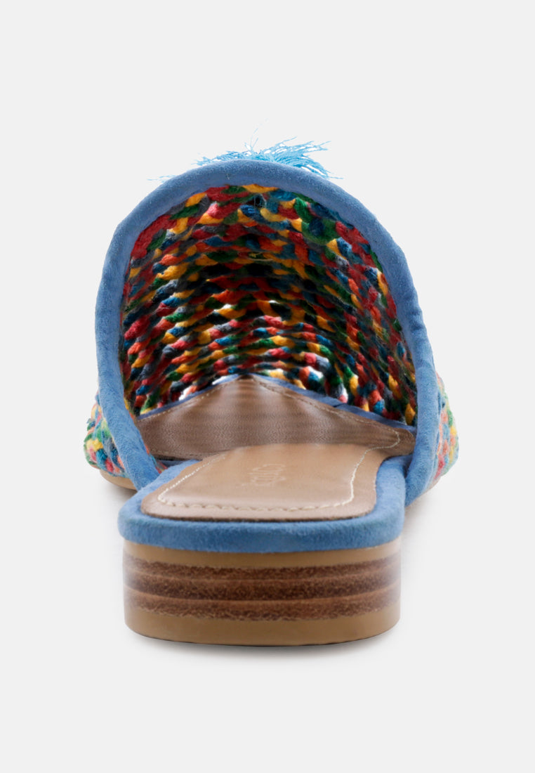 ZOOEY Colorful Woven Flat Mules-Multi