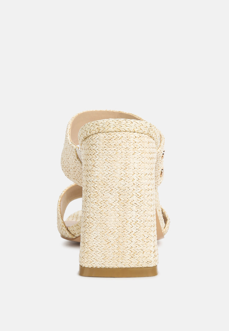 alodia Slim block heel sandals in Natural#color_Natural