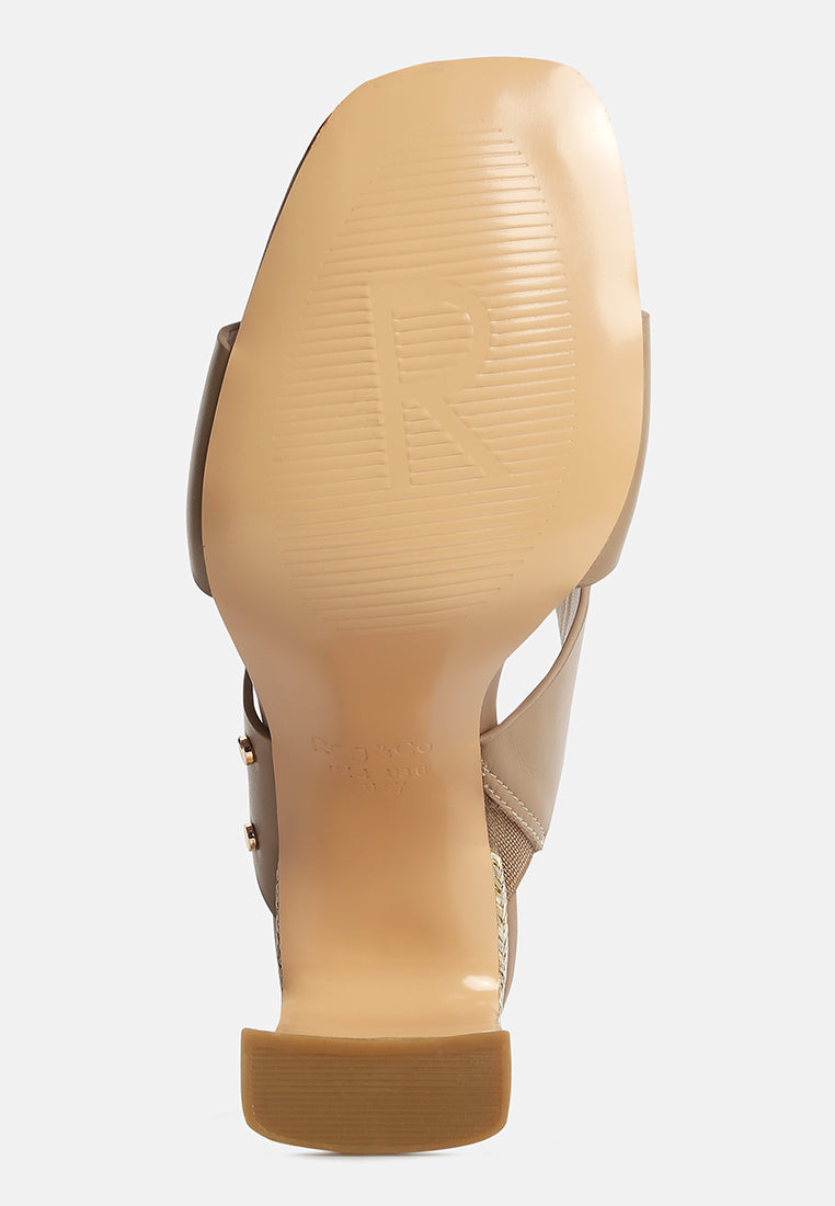 alodia Slim block heel sandals in Taupe#color_Taupe