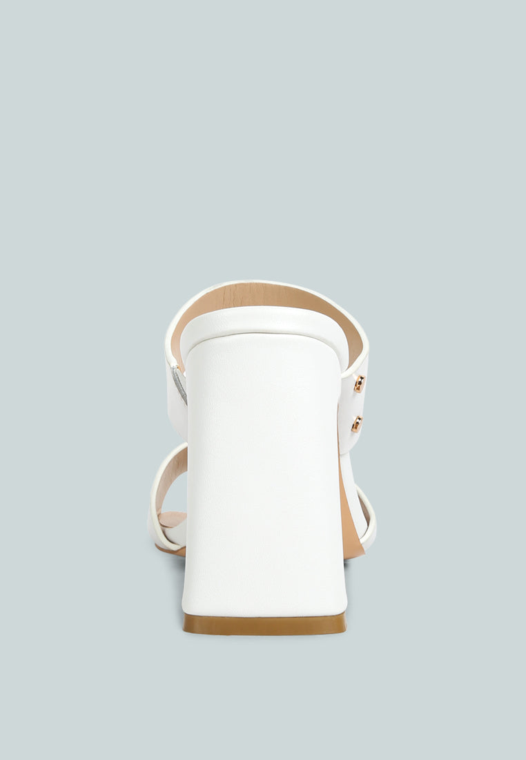 alodia Slim block heel sandals in White#color_white