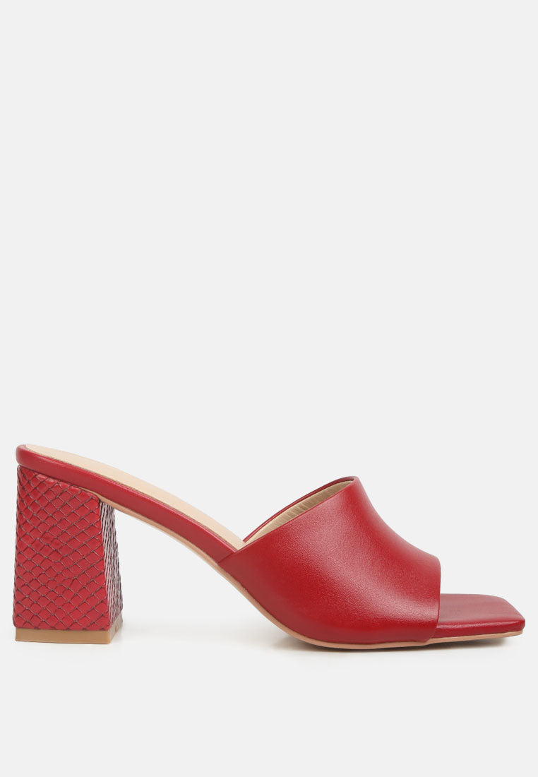 audriana red textured block heel sandals#color_red