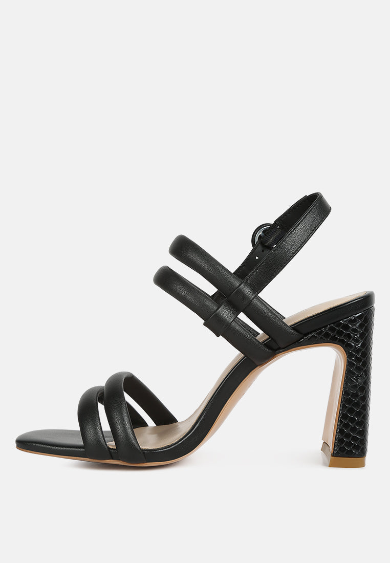 avianna black slim block heel sandal#color_black
