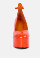 babe heaven patent pu maryjane sandals in Orange#color_orange