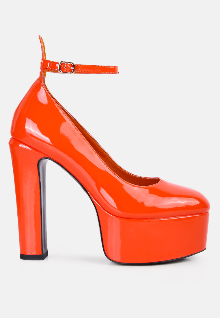 babe heaven patent pu maryjane sandals in Orange#color_orange